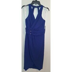 NEW! Thalia Sodi Blue Knit Wrap Halter Dress, Size Medium